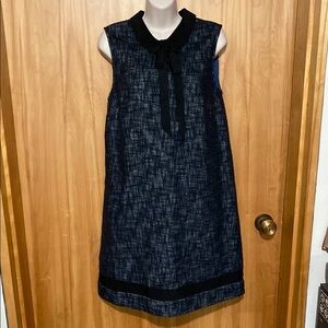 Elegant Black and Blue Sleeveless Dress